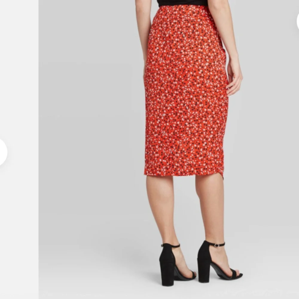 Who What Wear Floral Faux Tie Asymmetrical Midi Skirt – Women’s 4